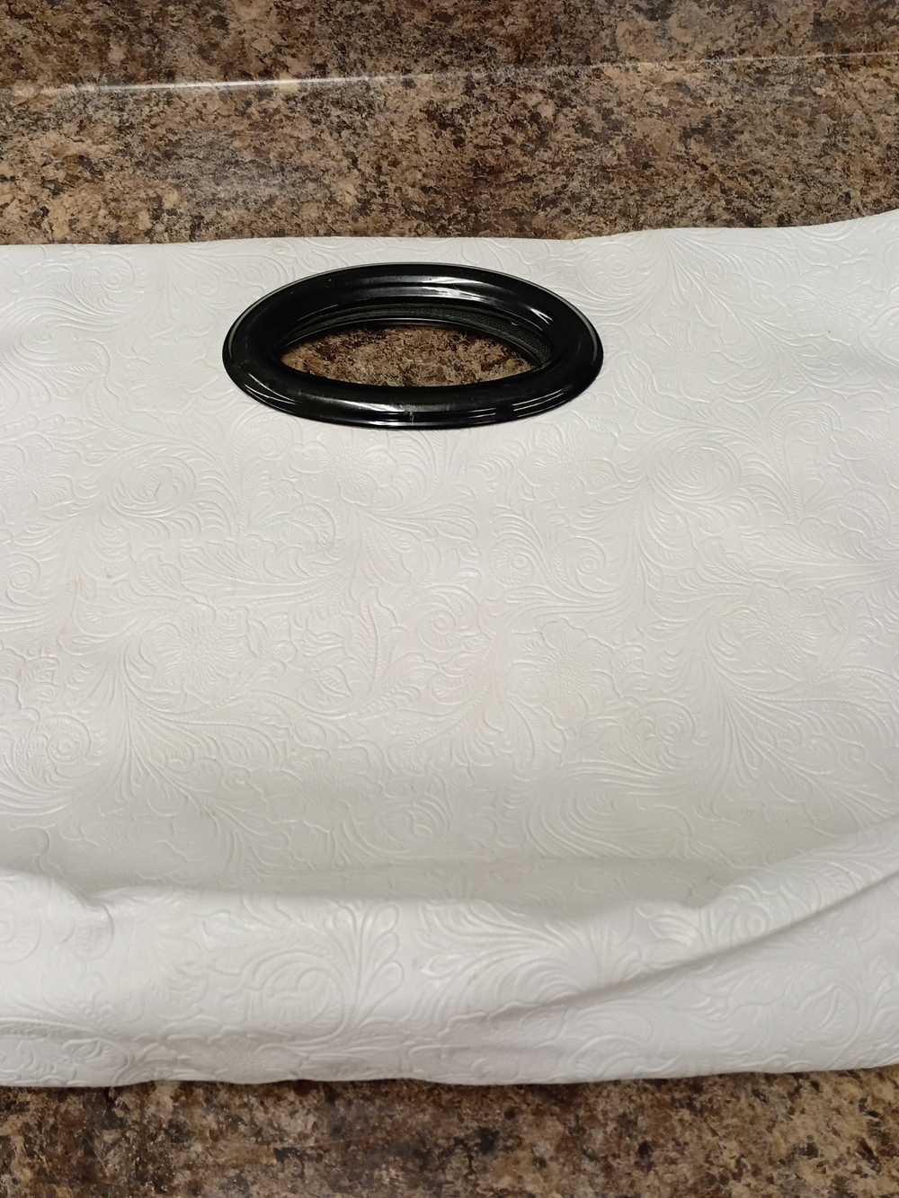 Jessica Simpson White Oval-Handle Embossed Tote